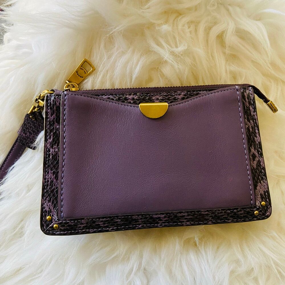 Coach Dreamer Wristlet with Snake Skin Detail